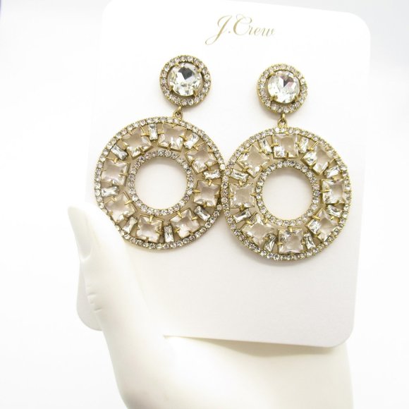 J. Crew Crystal Drop Cocktail Earrings - Picture 1 of 8